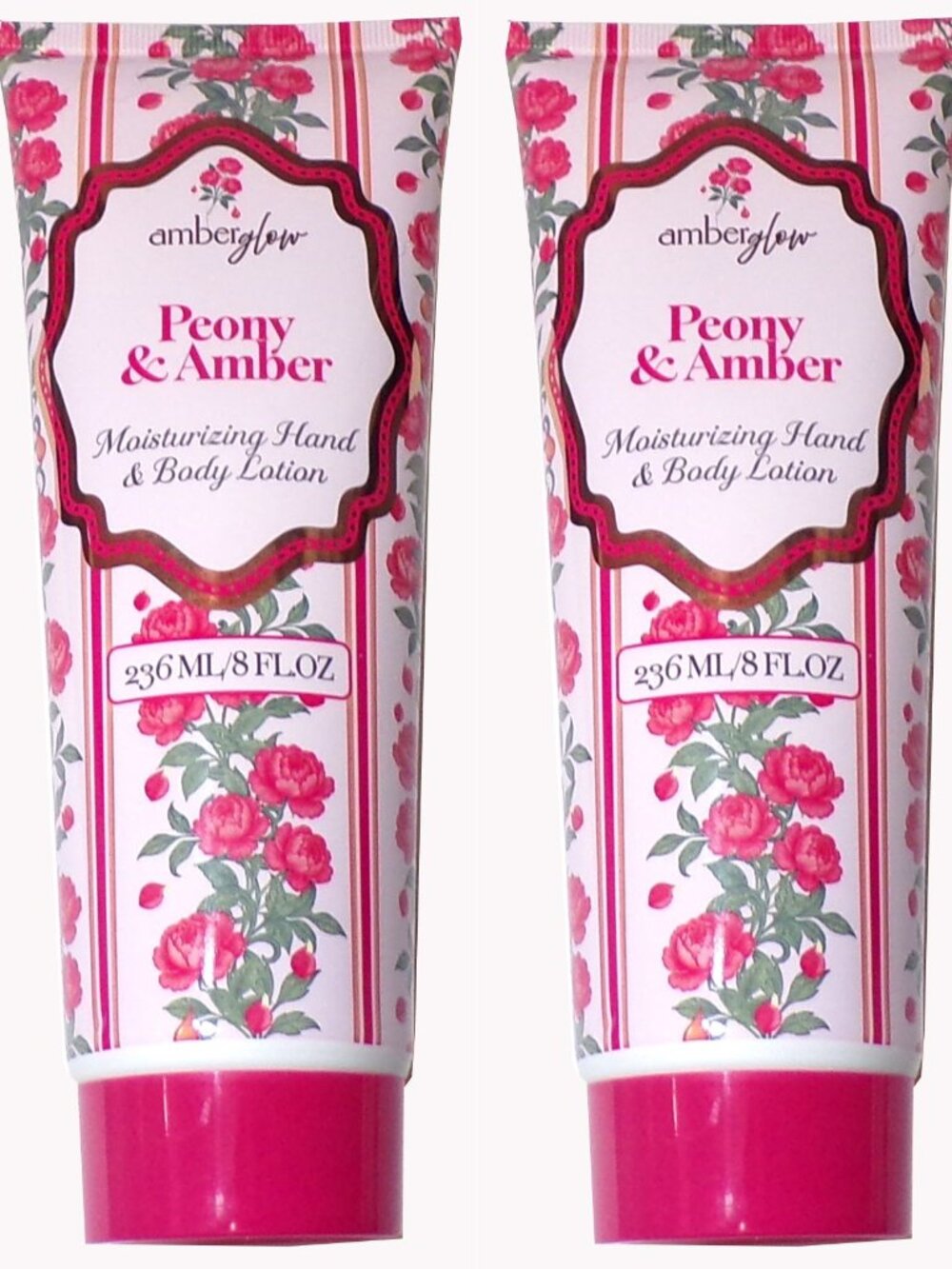 Amber Glow Hand and Body Lotions - Peony & Amber Moisturizing (Set of 2)